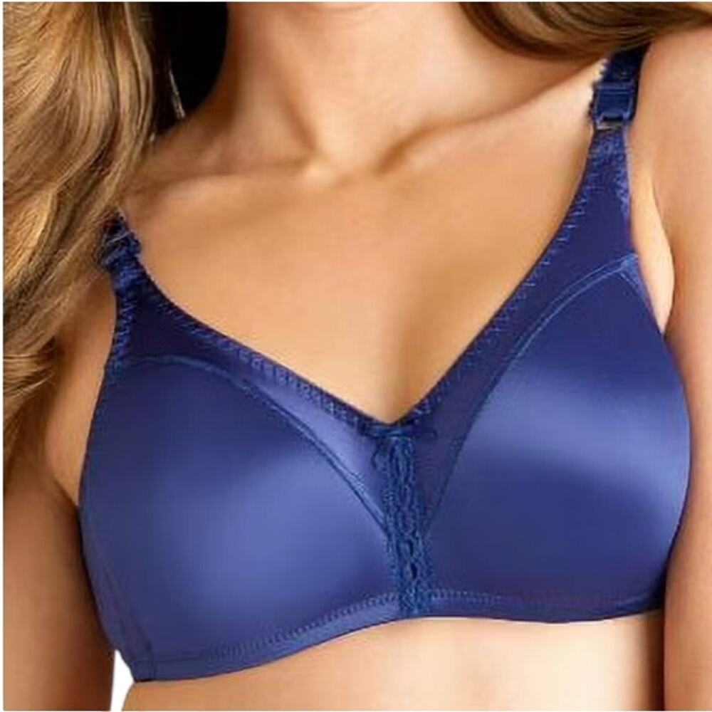 Bali 3820 Double Support Cool Comfort Wirefree Bra Blue Cobalt 34B